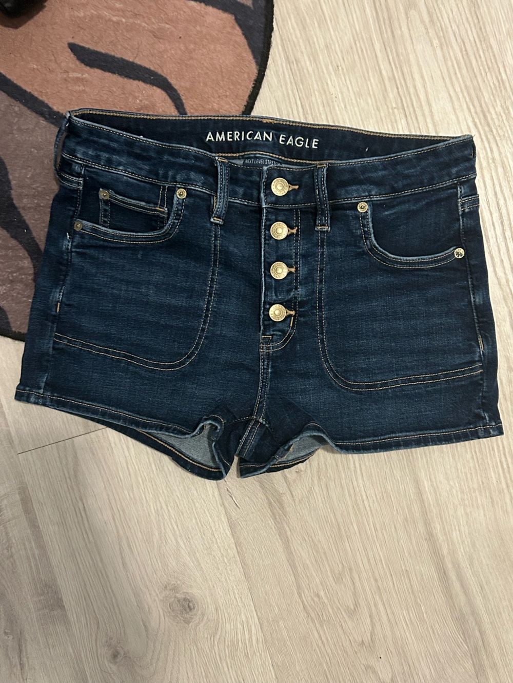 American Eagle Outfitters High-Rise Dark Indigo Button-Fly Jeans
